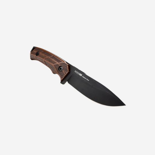 Rock 62 Fixed Blade Knife - Walnut Engraved Handle