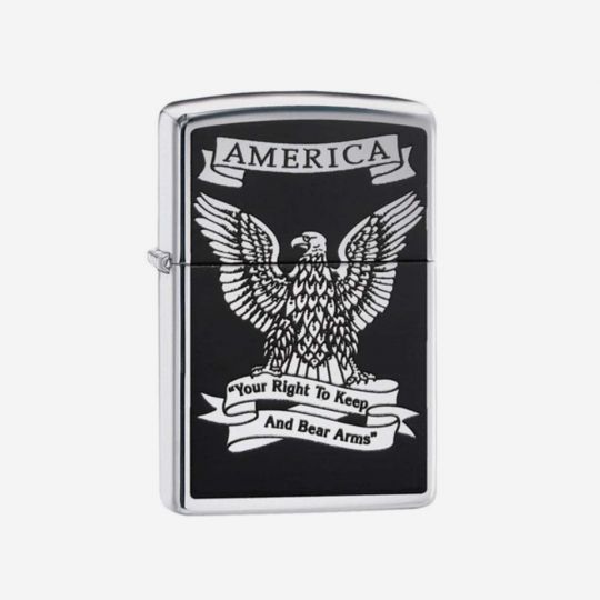 Zippo Windproof Lighter Black and White Americana