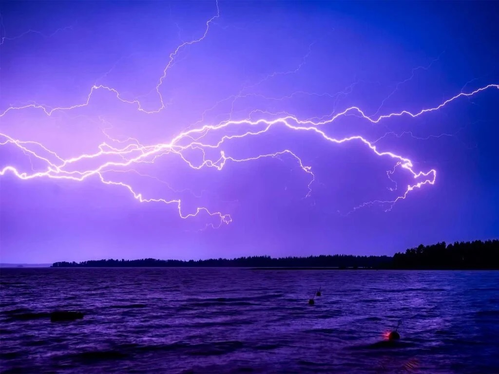 On the water is no place to be during a lightning storm. David Mark/Pixabay