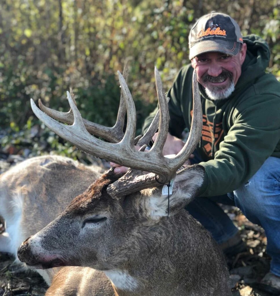 Tommy Paul, head guide with The Buck Quest outfitters, with a great buck he killed from the ground last year. Buck Quest